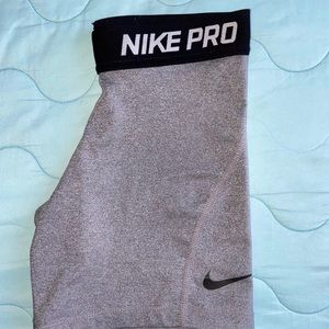Gray Nike pro shorts
